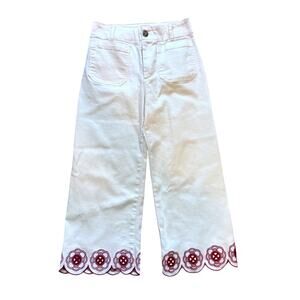 NWOT Maeve by Anthropologie The Colette Floral Print Wide Leg Cropped Size 29P